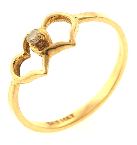1.2 Gram 14kt Yellow Gold Ring With Diamond Accent