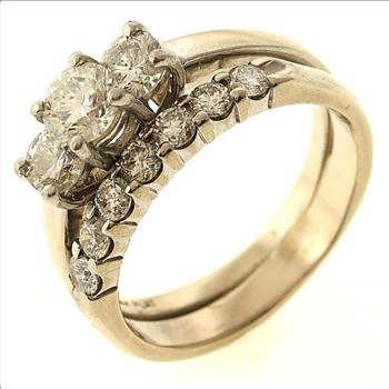 1.50ctw Round Brilliant Cut Diamond in 14K White Gold and Platinum Ring