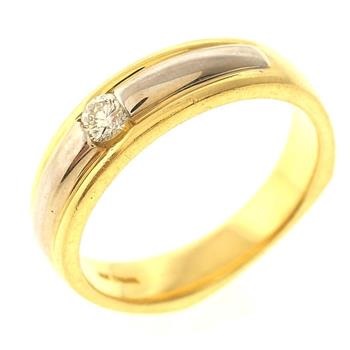 10.4 Gram 18kt Two-Tone Gold Wedding Band With Diamond Accent