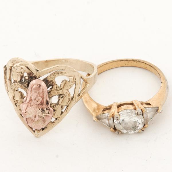 12kt Two-Tone Gold Ring And More, 2 Pieces