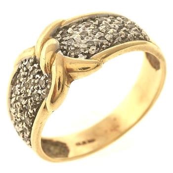 4.7 Gram 10kt Two-Tone Gold Ring With Diamond Accents