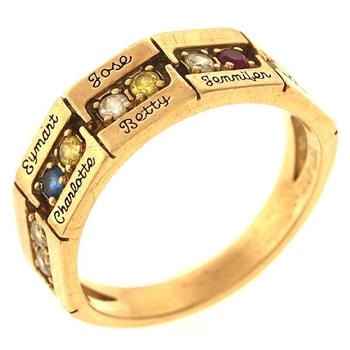 4.8 Gram 10kt Yellow Gold Ring With Multi-Color Accent Stones