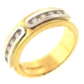 7.4 Gram 18kt Two-Tone Gold Wedding Band With Diamond Accents