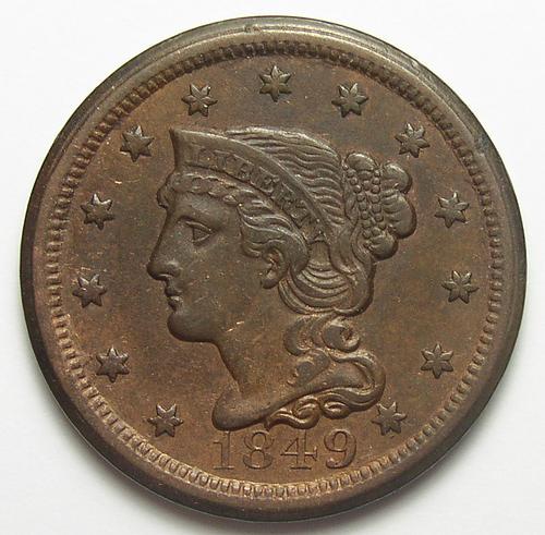 Full Liberty 1849 U.S. Large Cent - Tough To Find