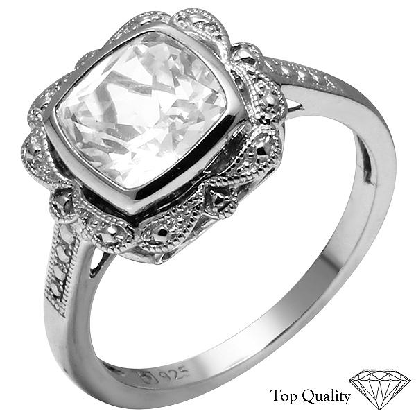 925 Silver Created white Sapphire Ring