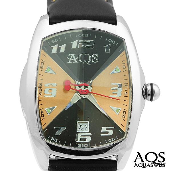 AQS 34X42 MM Brand New Stainless Steel Swiss Watch with Date - RETAIL $795.00