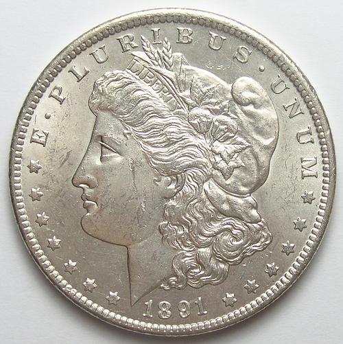Tough Date, Brilliant Uncirculated 1891-CC Morgan Silver Dollar