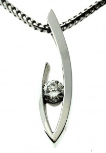 0.30ctw Round Brilliant Cut Diamond Pendant and 14K White Gold Necklace