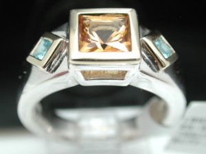 ColoreSG by Lorenzo Topaz Ring (18K White & Yellow Gold and 925 Sterling Silver), Retail $1,250