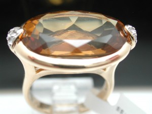 ColoreSG by Lorenzo Topaz & White Sapphire Ring (18K Yellow Gold and 925 Sterling Silver), Retail $780