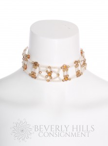 Cristina Ferrare 18K Gold Choker with Glass Pearls