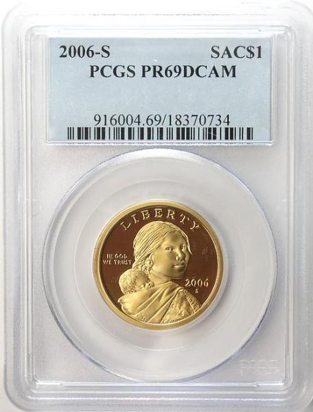 PCGS Slabbed PR-69 DCAM 2006-S Sacagawea Dollar, Deep Cameo Proof