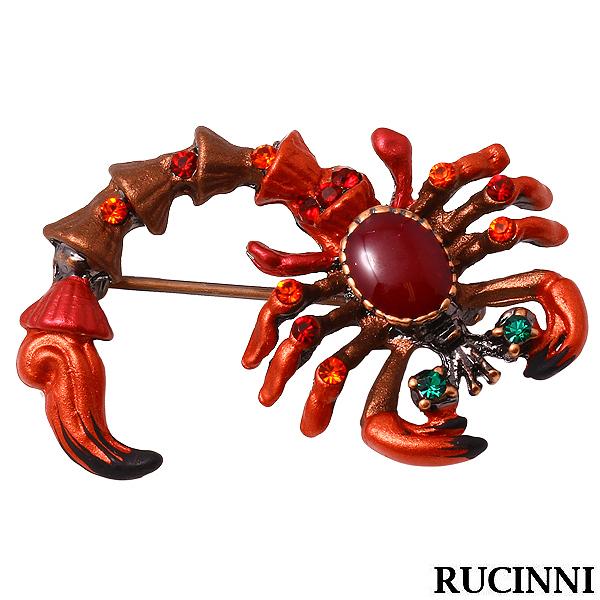 Rucinni Swarovski Crystalized Scorpion Fancy Brooch