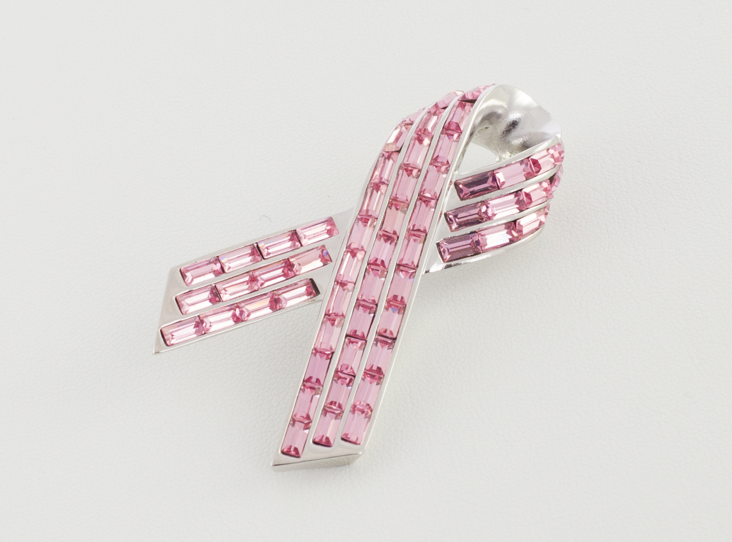 St. John Pink Crystals Breast Cancer Awareness Brooch