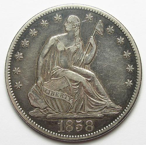 Very Sharp 1858-O Silver Seated Liberty Half Dollar (Tough To Find)