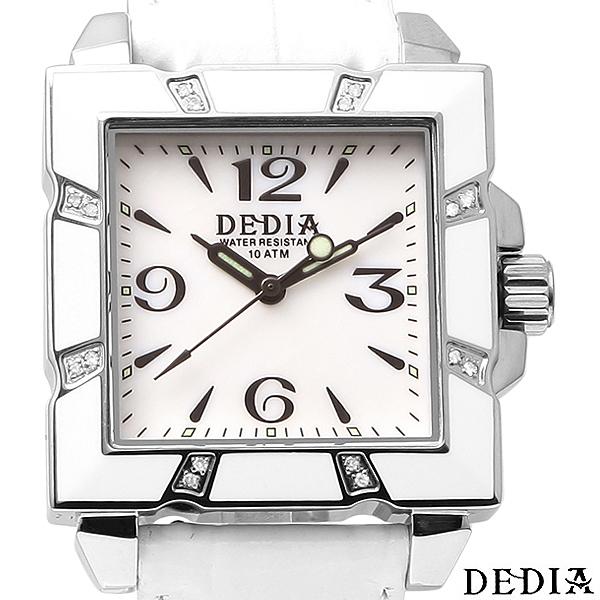 White DEDIA Brand New Mother of Pearl Dial Swiss Movement Watch with Diamonds RETAIL $2,795