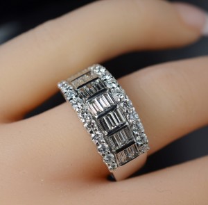 1.96ctw Diamond Anniversary Ring in 18K White Gold, Retail $3,900