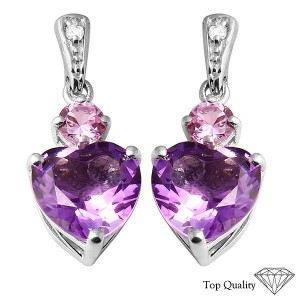 100 Pairs of High Quality 925 Silver Earrings with Created White & Pink Sapphires and Amethyst (Brand New), Retail $7,500