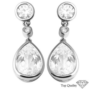 100 Pairs of High Quality 925 Silver Earrings with Created White Sapphire and Diamonds (Brand New), Retail $12,000