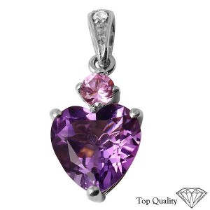 100 Pieces of Created White & Pink Sapphire and Amethyst Pendant (Brand New), Retail $6,000