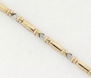 18.2 Gram 10kt Two-Tone Gold Bracelet With Diamond Accents