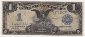 1899 U.S. $1 Black Eagle Silver Certificate Large Note, Vintage American Currency (Tough to Find)