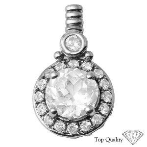 75 Pieces of Created White Sapphire Pendant (Brand New), Retail $3,000