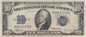 Tough to Find 1934-C $10 Blue Seal Silver Certificate