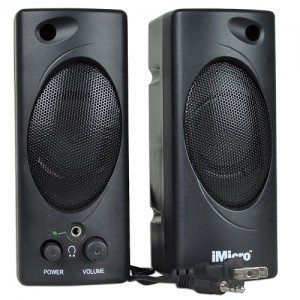iMicro 2-Piece 2 Channel Multimedia Speaker System with Headphone Jack (Brand New)