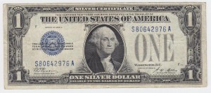 1928-A Funnyback $1 Blue Seal Silver Certificate