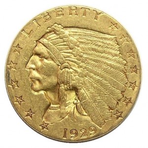 1929 U.S. $2.50 Gold Indian Quarter Eagle - Tough To Find