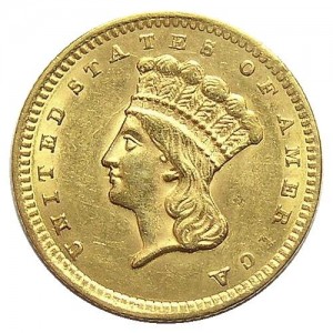 AU 1856 $1 U.S. Gold Princess - Tough to Find