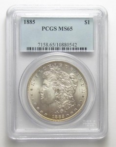 Better Date GEM BU PCGS Slabbed MS-65 1885 Morgan Silver Dollar - Tough To Find In This Condition