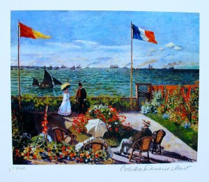 Claude Monet, TERRACE BY THE SEASIDE Estate Signed & Stamped Limited Edition Giclee
