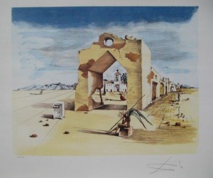 Salvador Dali, PARANOIC VILLAGE Limited Edition Lithograph, Listed at $465