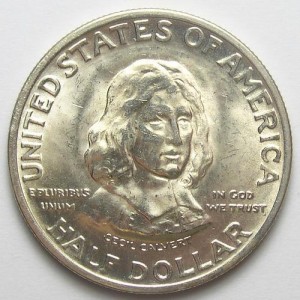 Rare, Brilliant Uncirculated 1934 Silver Maryland Tercentenary Commemorative Half Dollar - Only 25,015 Released