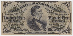 Scarce 1863 Third Issue 25 Cent Fractional Note